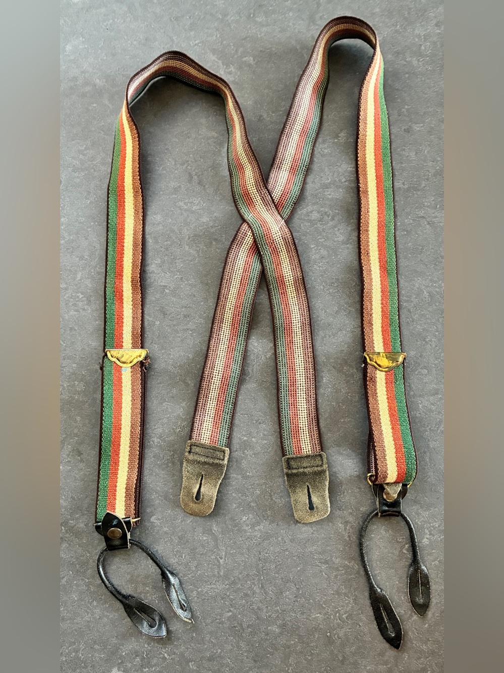 Striped Multicolor Men’s Braces / Suspenders
